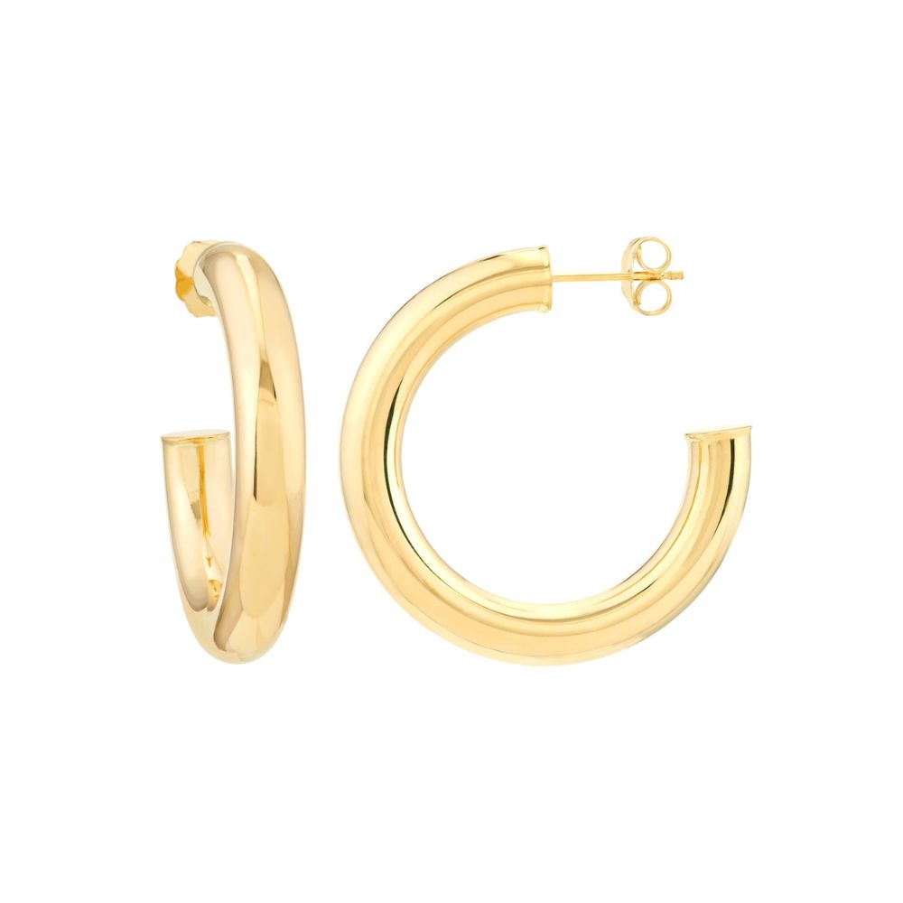 Korman Collection 14k Yellow Gold Large Tube Hoops